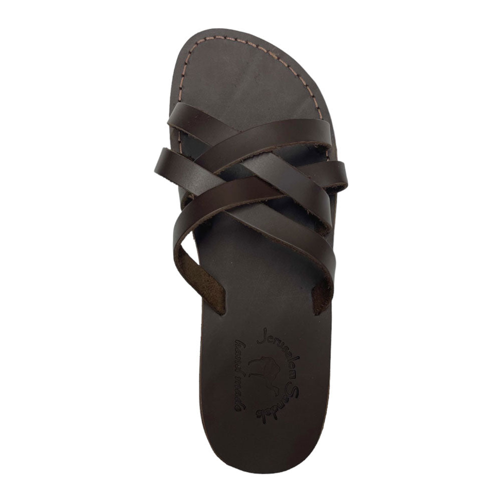Gad - Leather Criss Cross Strap Sandal | Brown