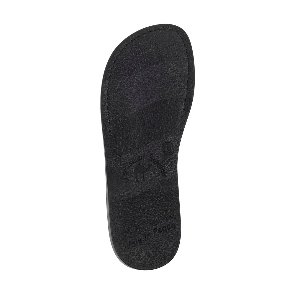 Elan - Leather Slide On Sandal | Black Tan