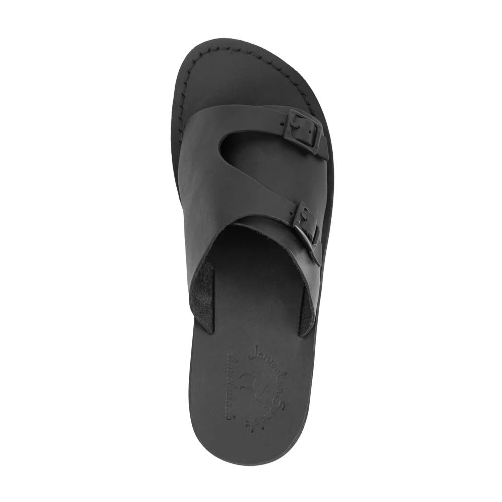 Seth - Leather Slide Sandal | Black – Jerusalem Sandals