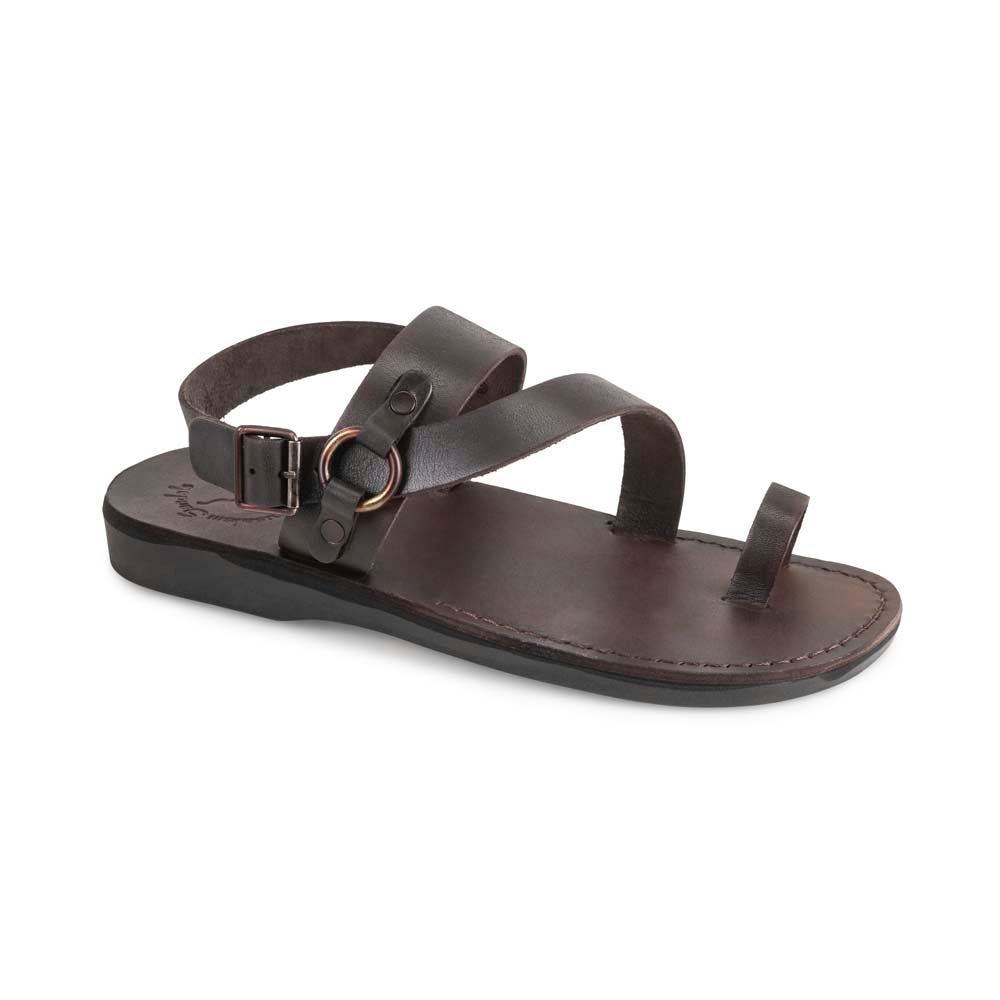 Gabriel Brown, handmade leather sandals with back strap and toe loop - Front View