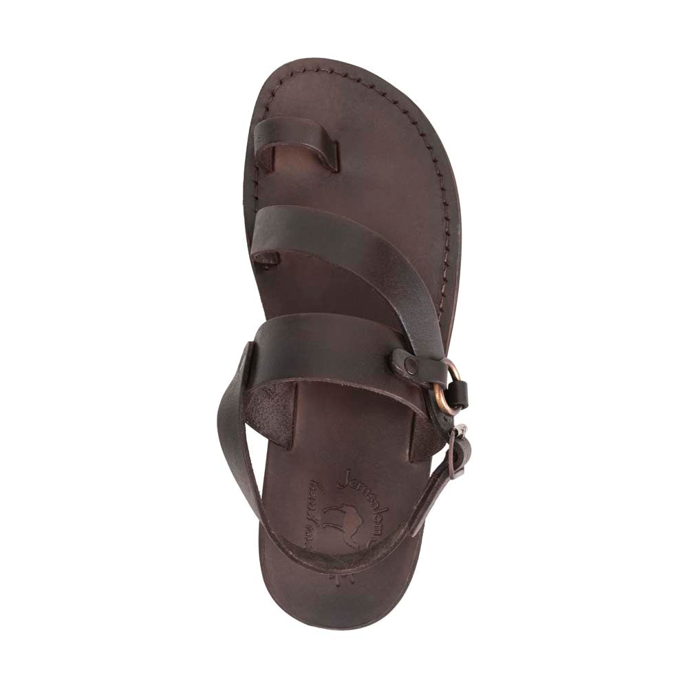Gabriel Brown, handmade leather sandals with back strap and toe loop - Up View
