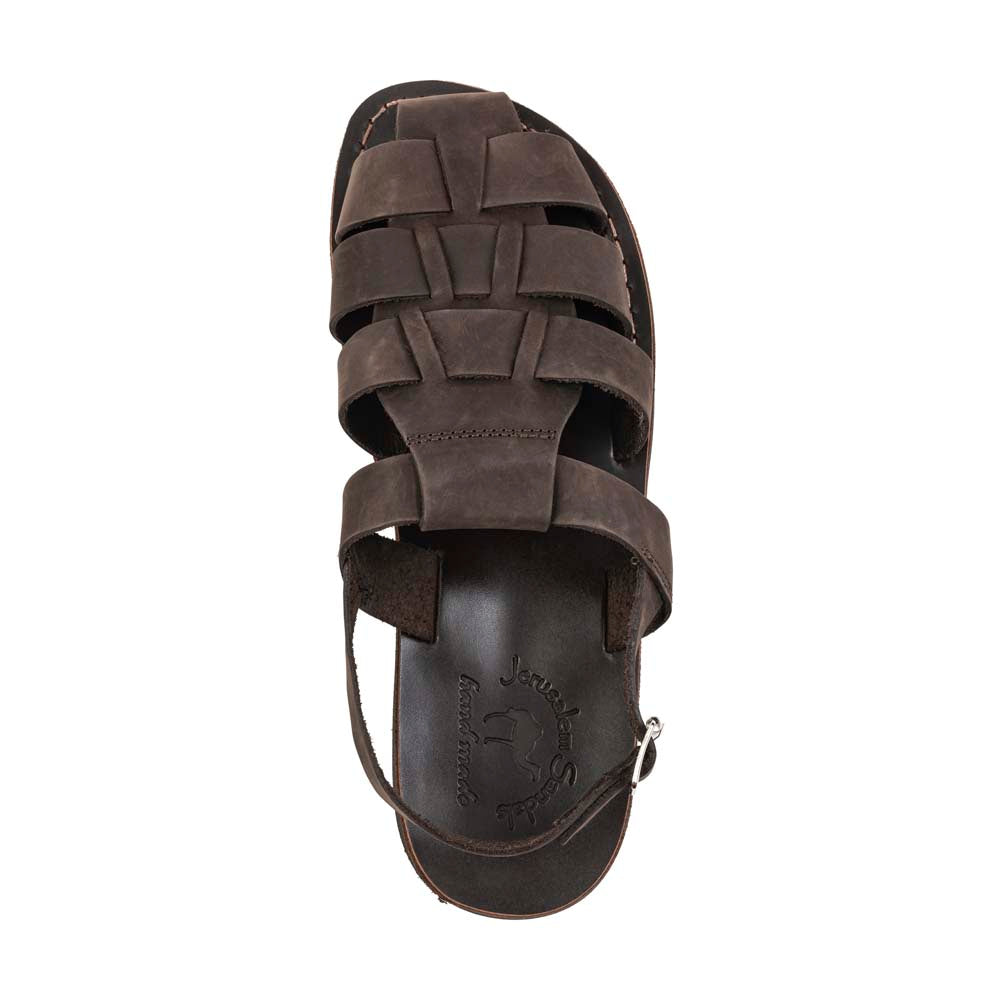 Michael Brown Nubuck closed toe leather sandal - top view