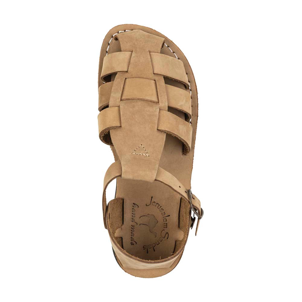 Michael Yellow Nubuck closed toe leather sandal - top view
