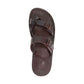 Eran Brown, handmade leather slide sandals with toe loop - Up View