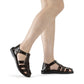 Barak Brown, handmade leather sandals closed toes sandal silhouette. model View