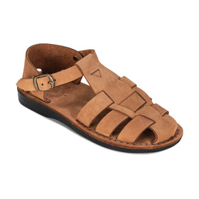 Yael - Leather crossover ankle strap sandal – Holysouq - Handmade Leather  Creations