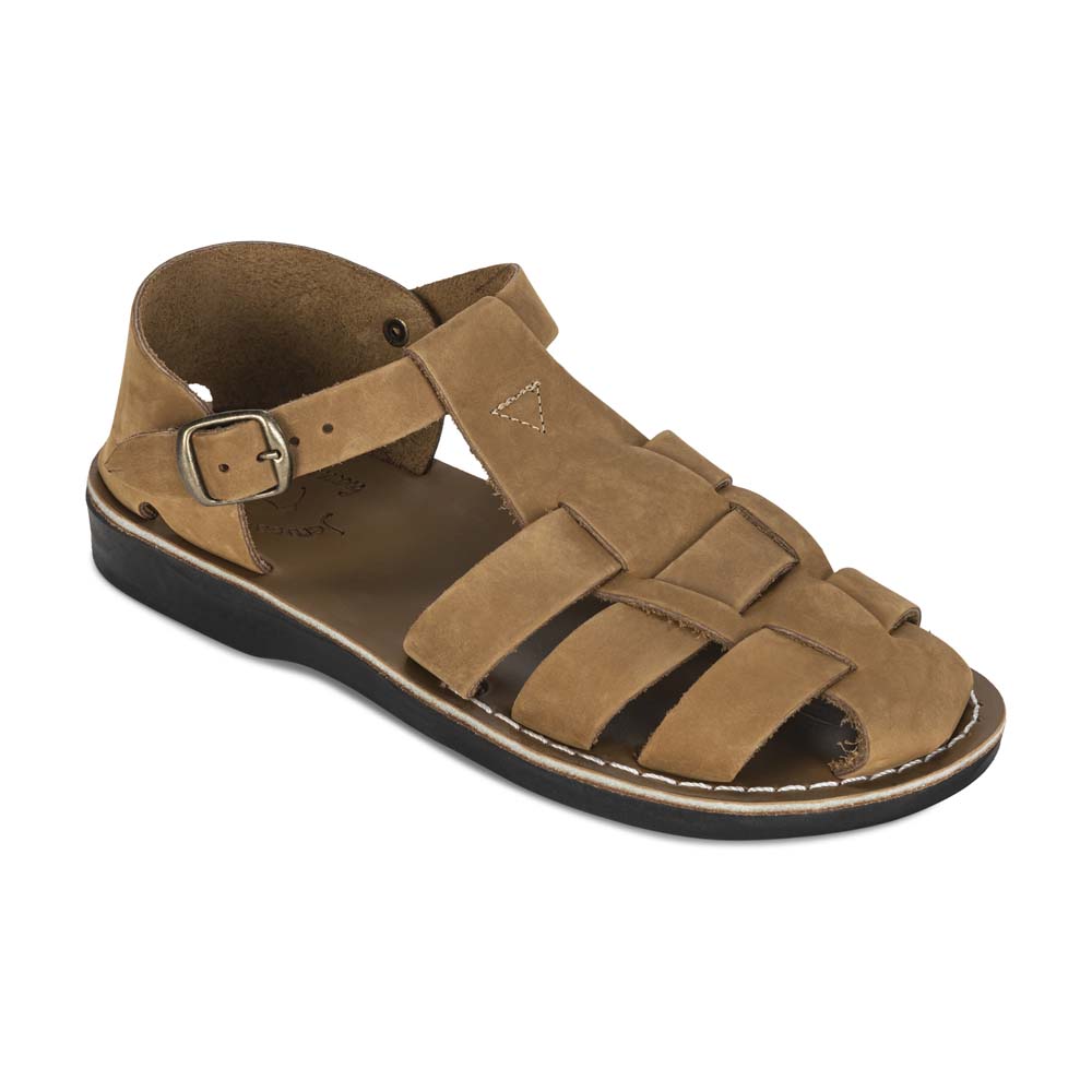 Daniel - Leather Fisherman Sport Sandal | Tan Nubuck – Jerusalem Sandals