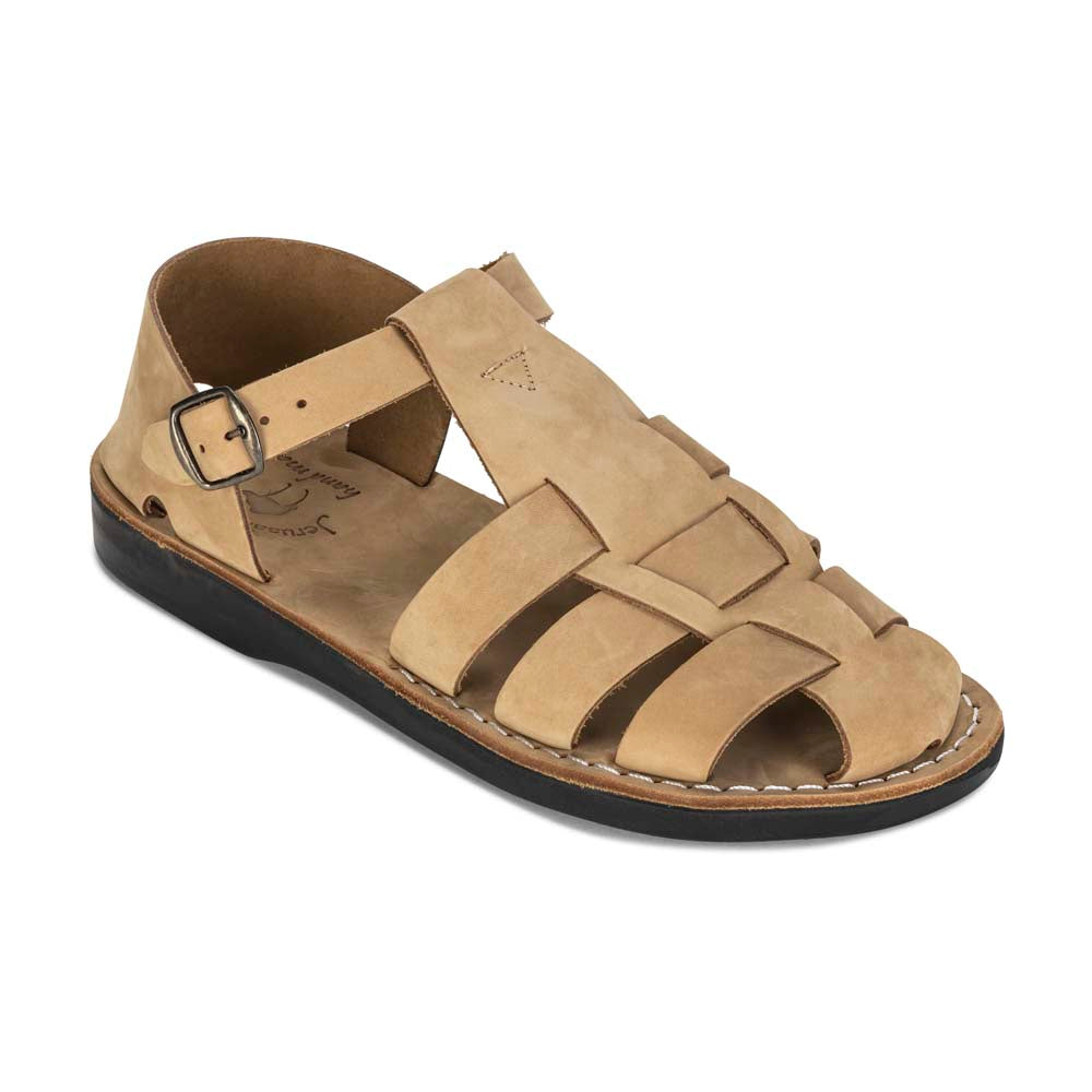Daniel Yellow Nubuck closed toe leather sandal  - Front View