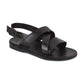 Elisha brown, handmade leather sandals with back strap - Front View