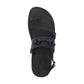 Eliphaz black, handmade leather sandals with back strap and toe loop, up view