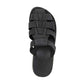 Michael Slide Black Nubuck closed toe leather sandal - Top View