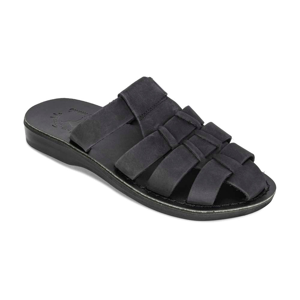 Michael Slide Black Nubuck - Leather Pacific Slide Sandal - front view