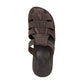 Michael Slide Brown Nubuck closed toe leather sandal - Top View