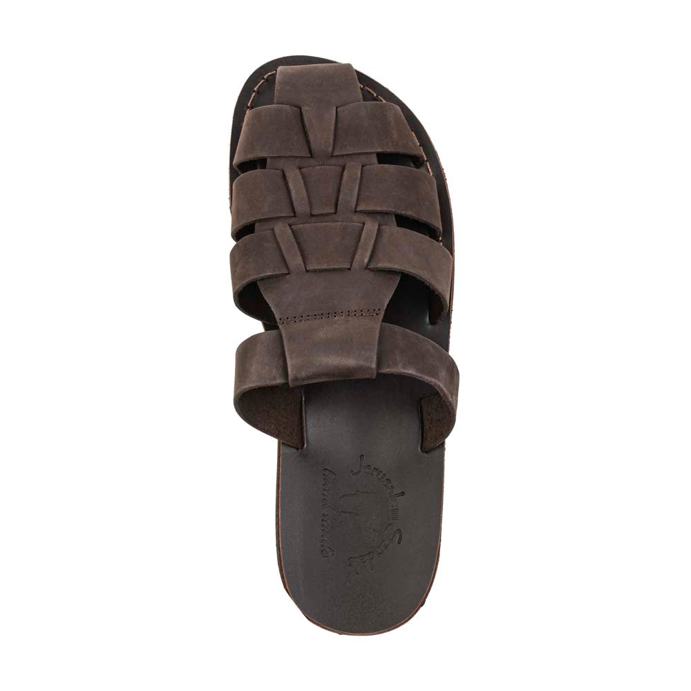 Michael Slide Brown Nubuck - Leather Pacific Slide Sandal - top view