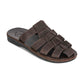 Michael Slide Brown Nubuck - Leather Pacific Slide Sandal - front view