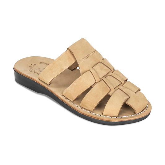 Michael Slide yellow nubuck leather pacific slide sandal - front view