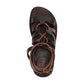 Emma brown, handmade leather sandals with back strap and toe loop- Top View
