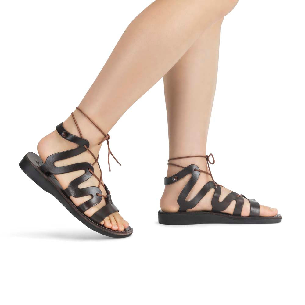 Tan Leather-Look Gladiator Footbed Sandals | New Look