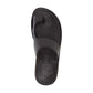 Harper brown, handmade leather slide sandals with toe loop - Top View