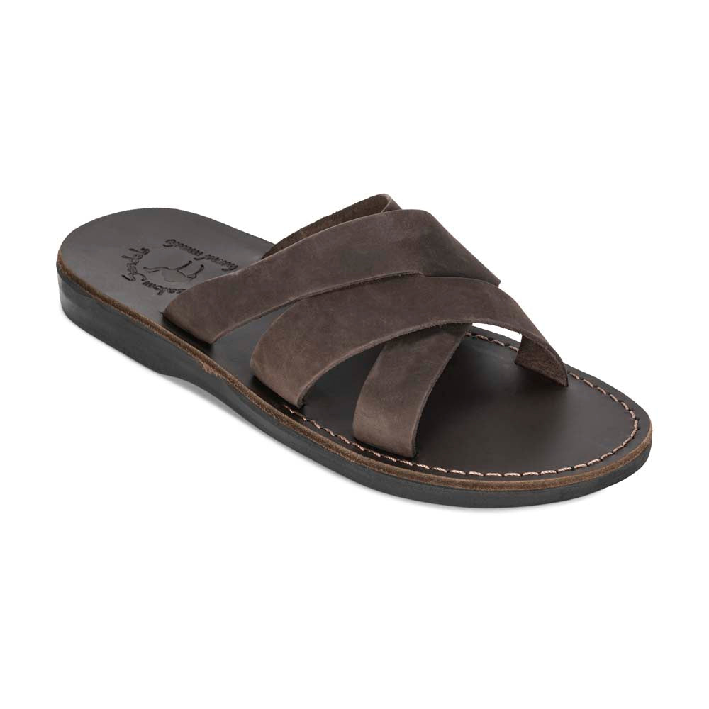 Axel Brown Nubuck Leather Sandal - Front View