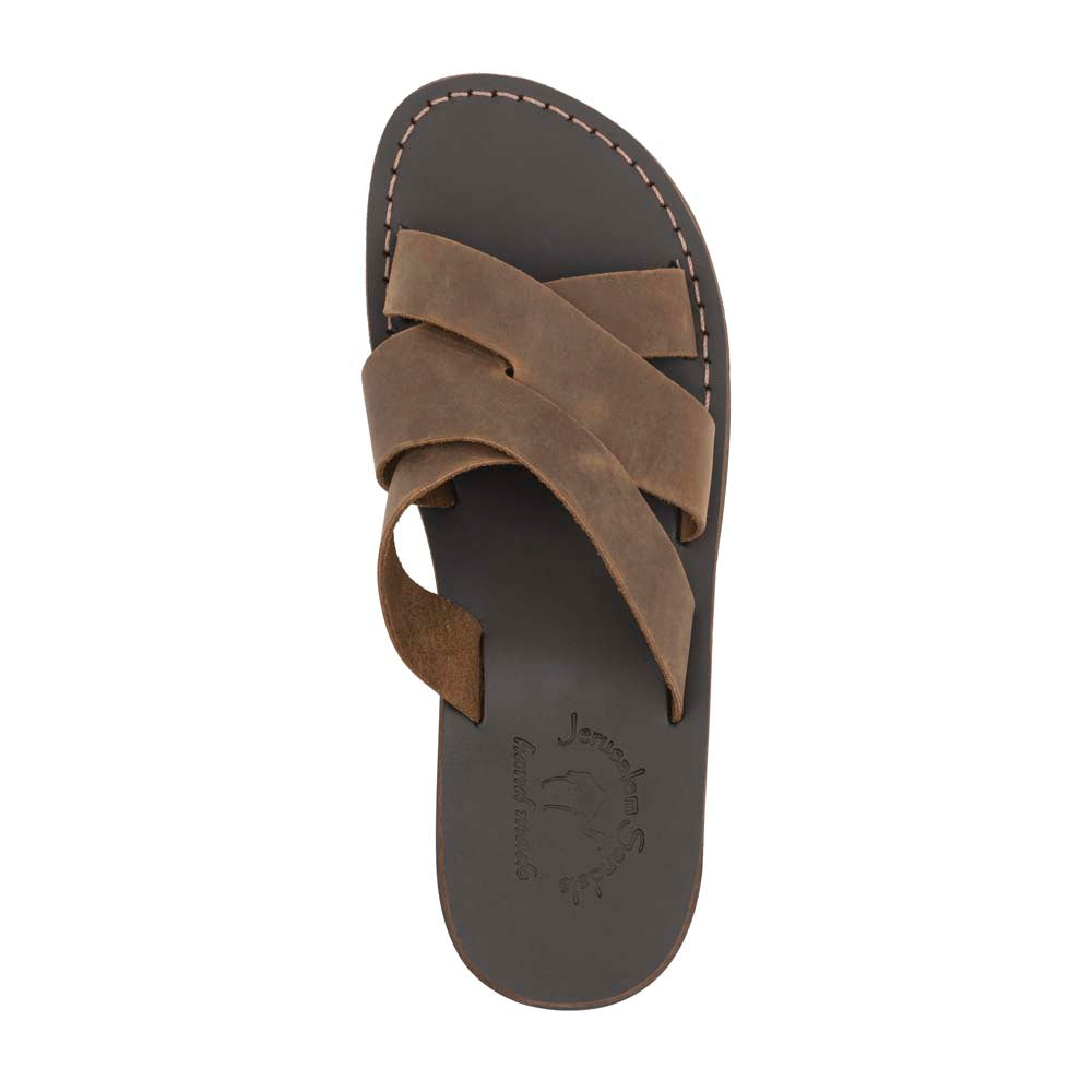 Products Axel - Leather Coastal Sandal | Oiled Brown - up view