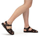 Model wearing Kai Brown Leather Sandal - Side View