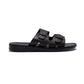 Barnabas Black, handmade leather slide sandals - right View