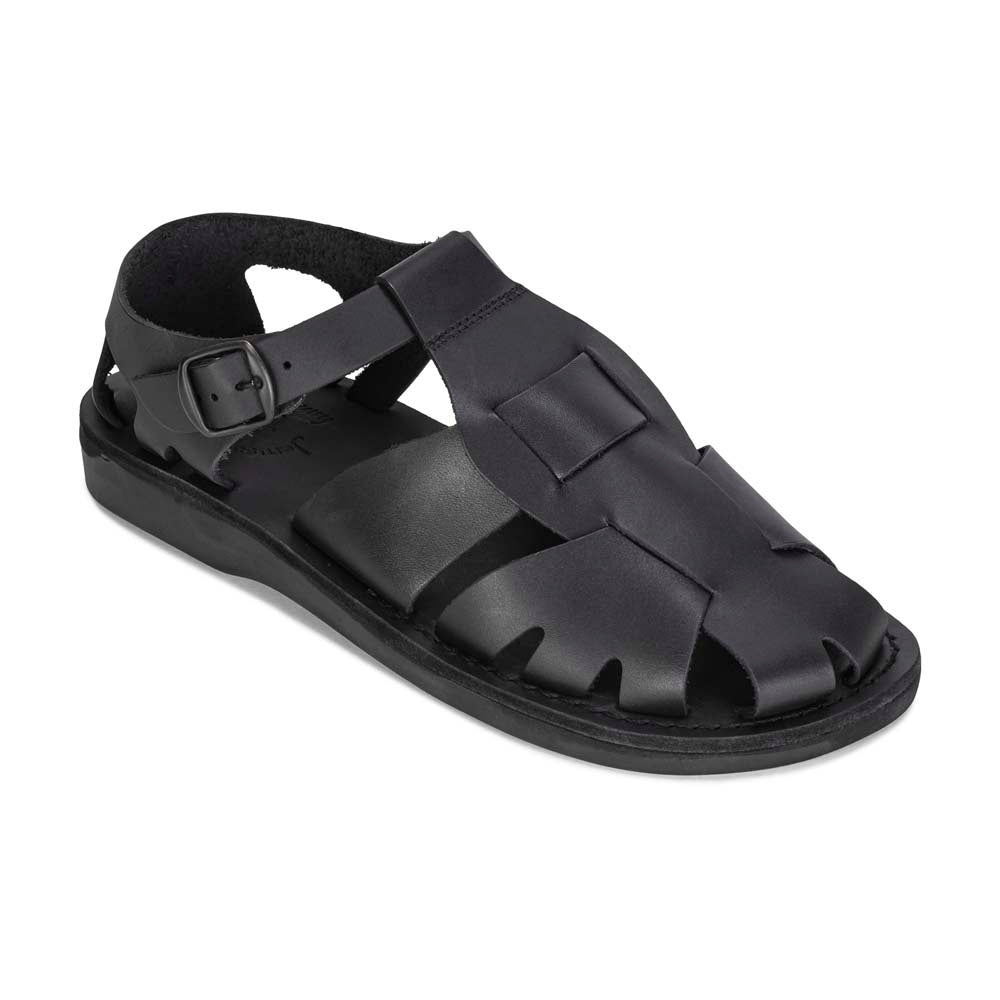 Men's Finn Leather Closed-Toe Sandals - Black – Jerusalem Sandals