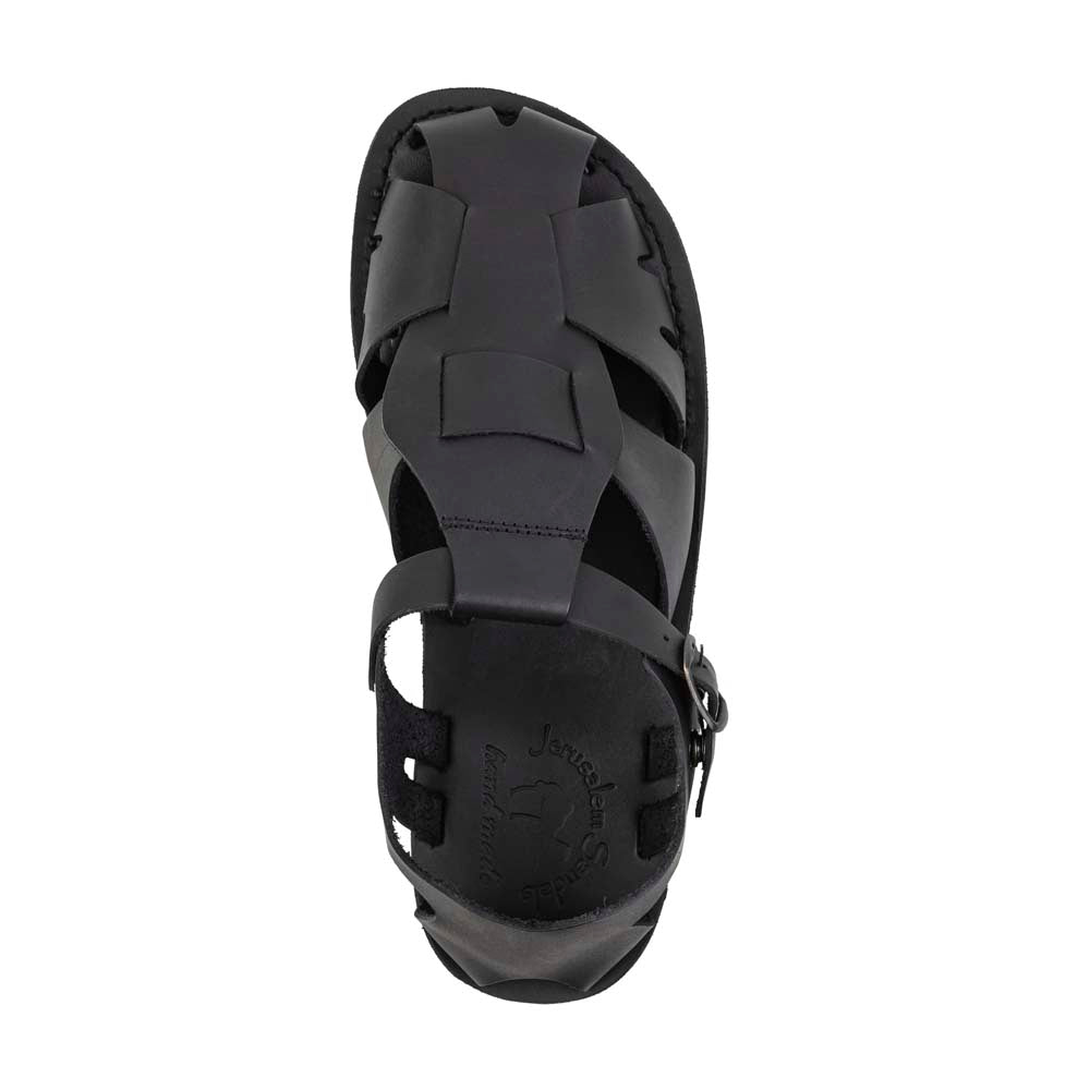 Finn Black Leather Sandal - Top View