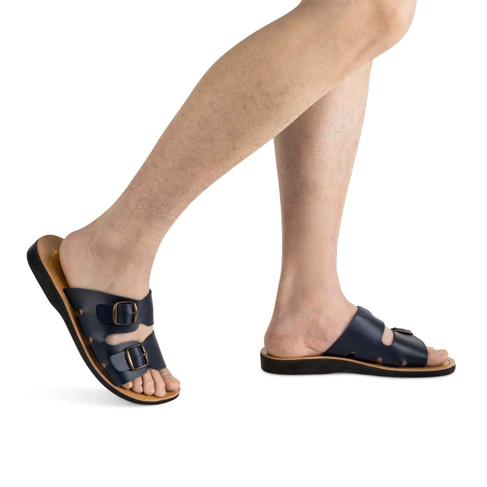 Barnabas - Vegan Leather Sandal | Blue model view