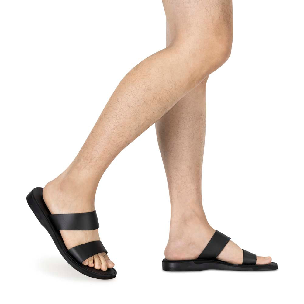 The Men's Store Men's Two Strap Sandals Mahogany Pebble, US 11 M in 2024 | Two  strap sandals, Men store, Black leather sandals