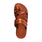 Rachel Honey , handmade leather slide sandals with toe loop - UP View
