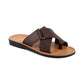 Asher - Vegan Leather Sandal | Brown front view