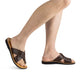 Asher - Vegan Leather Sandal | Brown model view