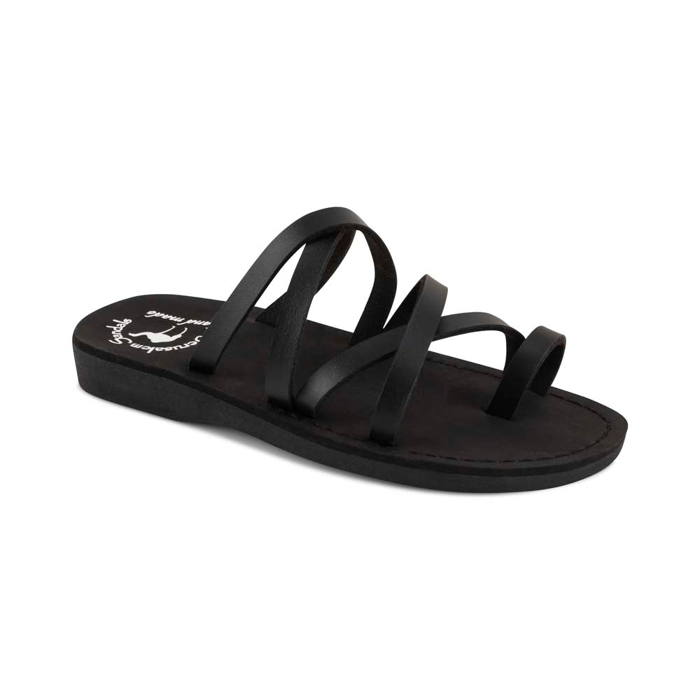 Ariel - Vegan Leather Sandal | Black front view