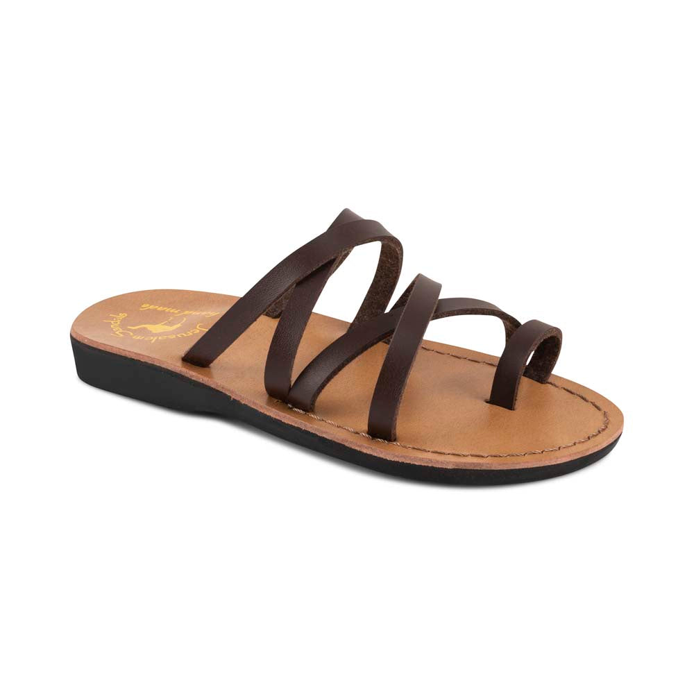 Ariel - 100% Vegan Leather Strappy Toe Loop Sandal – Jerusalem Sandals