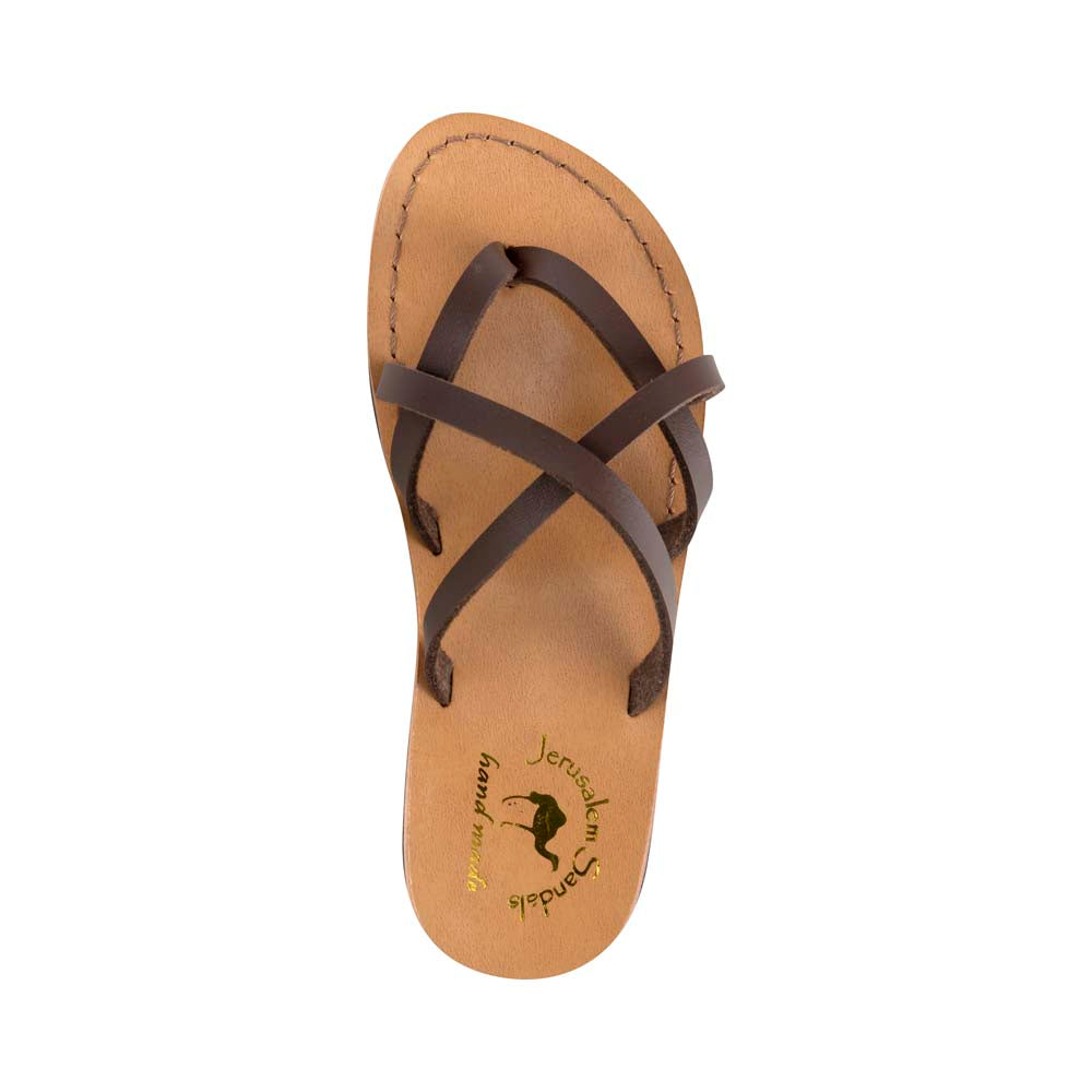 Tamar - Vegan Leather Sandal | Brown up view