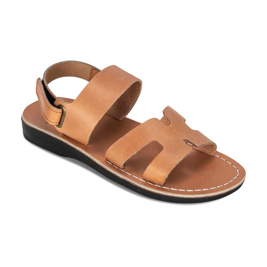 Anna - Leather Slingback Flat Sandal | Tan - front view