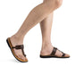 David - Vegan Leather Sandal | Brown model view