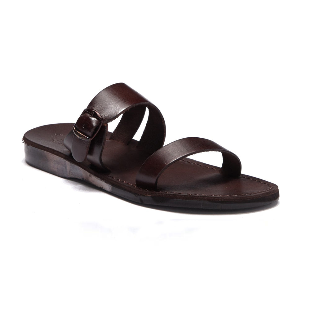 Dan | Brown Leather Two Strap Sandal – Jerusalem Sandals