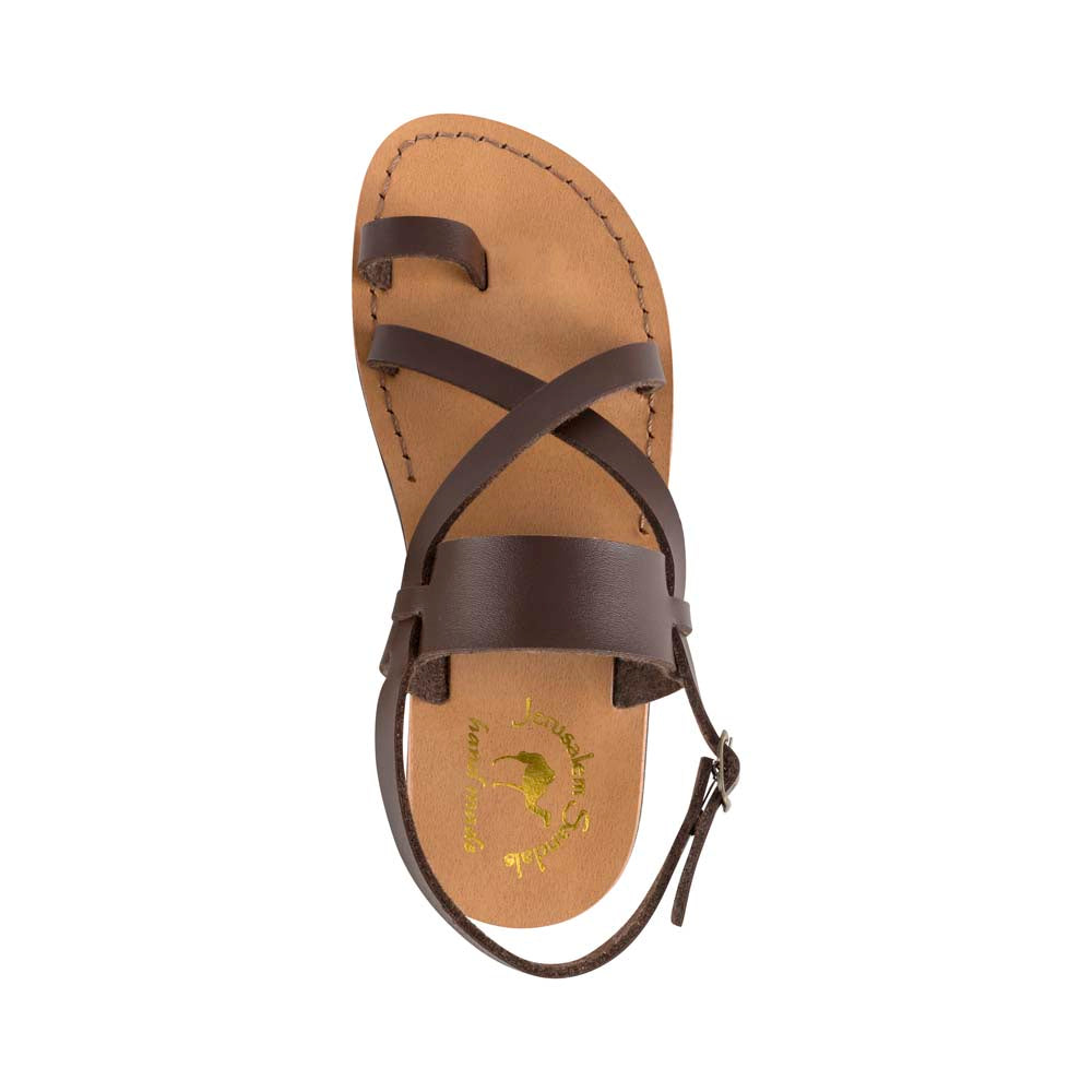 Bethany - Vegan Leather Sandal | Brown up view