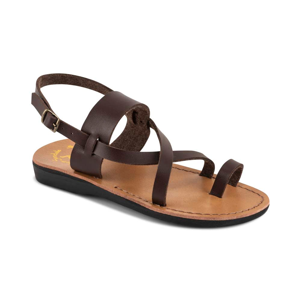Bethany - Vegan Leather Sandal | Brown front view