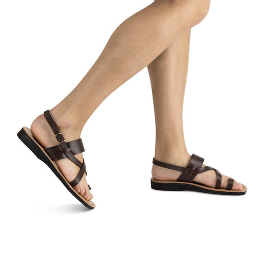 Bethany - Vegan Leather Sandal | Brown model view