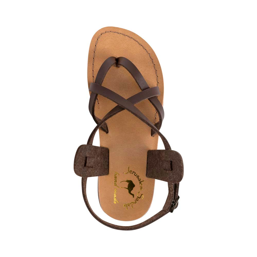 Tamar Buckle - Vegan Leather Sandal | Brown up view