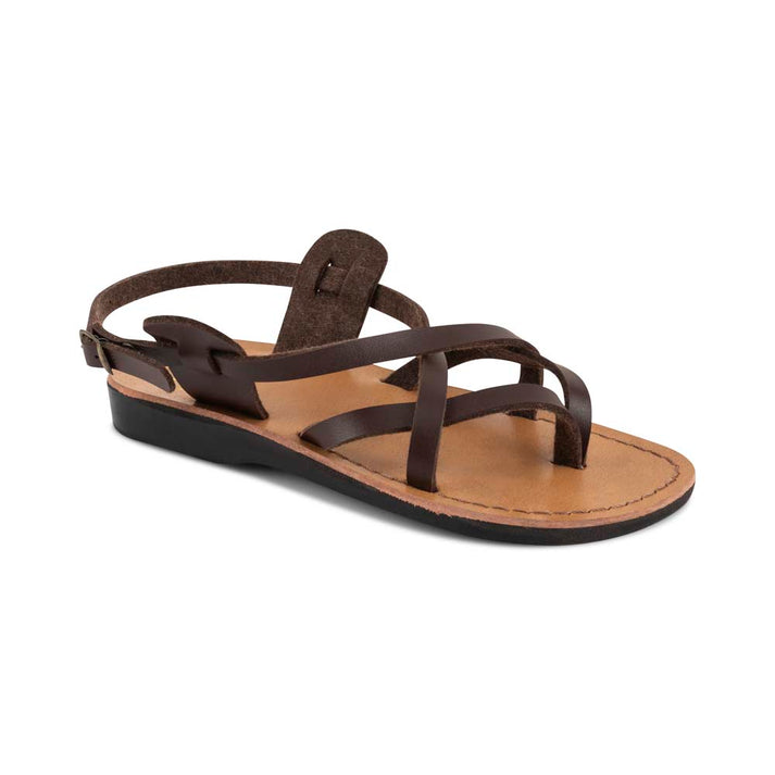 Tamar Buckle Vegan - Leather Alternative Sandal | Brown – Jerusalem Sandals