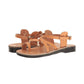 The Good Shepherd Buckle tan, handmade leather sandals with back strap and toe loop- straps View