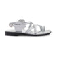 The Good Shepherd Buckle white, handmade leather sandals with back strap and toe loop- right View