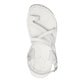 The Good Shepherd Buckle white, handmade leather sandals with back strap and toe loop- Side View