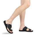 Peter | Black Leather Toe Strap Sandal – Jerusalem Sandals