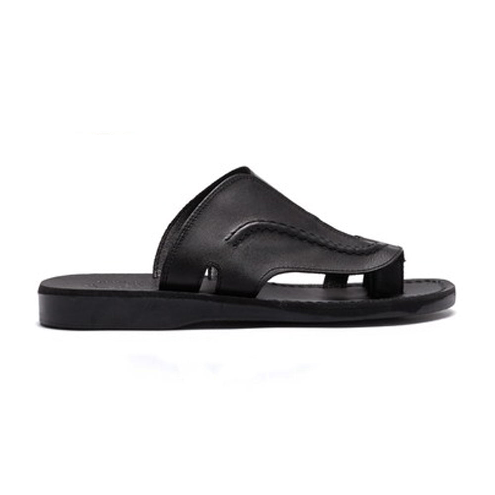 Peter Black, handmade leather slide sandals with toe loop - Top View